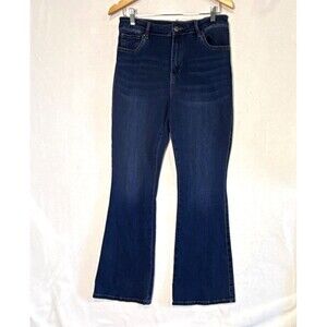 Flying Banana Women's 12M Totally Shaping Stretch Curvy Bootcut Dark Denim Jeans